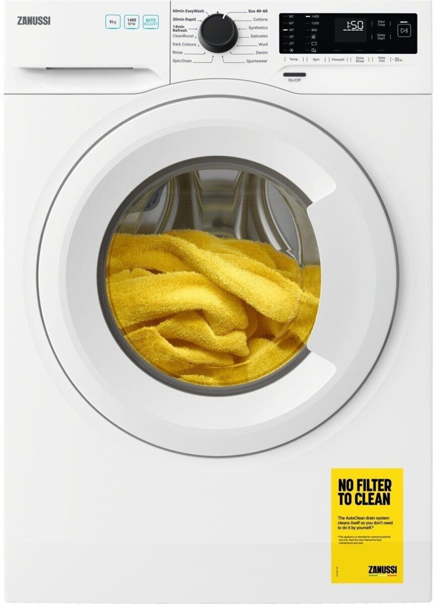 ZANUSSI FREESTANDING 9KG WAHSING MACHINE MODEL: ZWF942E3PW RRP: £459 (IN PACKAGING)