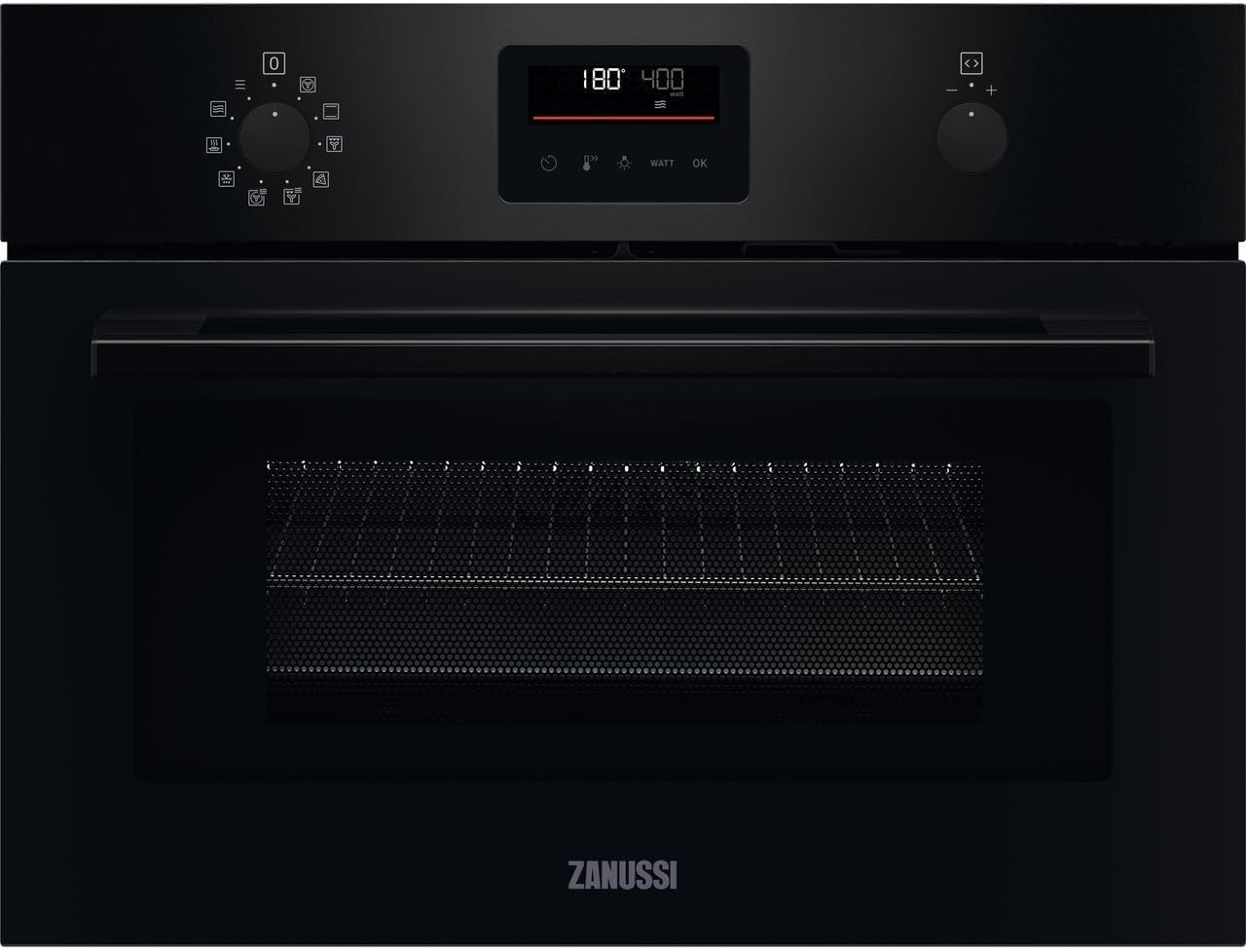 ZANUSSI SERIES 60 COOKQUICK 46CM HIGH, BUILT IN COMBINATION MICROWAVE OVEN - BLACK MODEL: ZVENM6K3 RRP: £650(IN PACKAGING)