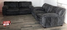 LINARA 2 SEATER + 3 SEATER UTAH GREY SOFA RRP £1895: LOCATION - FLOOR(COLLECTION OR OPTIONAL DELIVERY AVAILABLE)