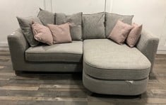 DFS.COM GREY FABRIC 3 SEATER SOFA  RRP £789: LOCATION - FLOOR(COLLECTION OR OPTIONAL DELIVERY AVAILABLE)