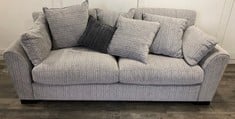 DFS.COM GREY FABRIC 2 SEATER SOFA  RRP £649: LOCATION - FLOOR(COLLECTION OR OPTIONAL DELIVERY AVAILABLE)