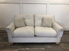 DFS.COM CREAM FABRIC 2 SEATER SOFA RRP £849: LOCATION - FLOOR(COLLECTION OR OPTIONAL DELIVERY AVAILABLE)