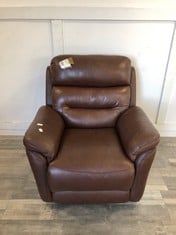 BROXTON LEATHER CHOCOLATE CHAIR MODEL SOF615-277011 RRP £649: LOCATION - FLOOR(COLLECTION OR OPTIONAL DELIVERY AVAILABLE)