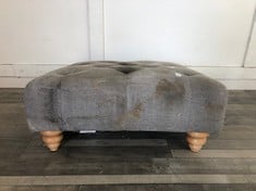 DFS.COM GREY FABRIC FOOTSTOOL RRP £199: LOCATION - FLOOR(COLLECTION OR OPTIONAL DELIVERY AVAILABLE)