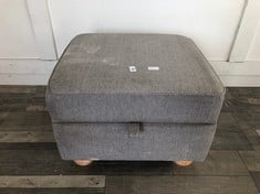 DFS.COM GREY FABRIC FOOTSTOOL WITH STORAGE SPACE RRP £249: LOCATION - FLOOR(COLLECTION OR OPTIONAL DELIVERY AVAILABLE)