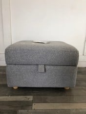 DFS.COM GREY FABRIC FOOTSTOOL WITH STORAGE SPACE RRP £249: LOCATION - FLOOR(COLLECTION OR OPTIONAL DELIVERY AVAILABLE)