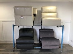 QUANTITY OF SOFA PARTS TO INCLUDE WHITE LEATHER POWER RECLINER: LOCATION - FLOOR(COLLECTION OR OPTIONAL DELIVERY AVAILABLE)