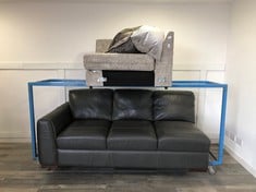 GREY FABRIC SOFA PART + GREY LEATHER SOFA PARTS: LOCATION - FLOOR(COLLECTION OR OPTIONAL DELIVERY AVAILABLE)