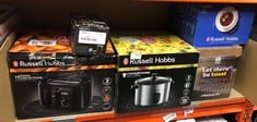 QUANTITY OF ITEMS TO INCLUDE RUSSELL HOBBS ELECTRIC RICE COOKER & STEAMER - 1.8L (10 CUP) KEEP WARM FUNCTION, REMOVABLE NON STICK BOWL, EASY TO CLEAN, STEAMER BASKET, MEASURING CUP & SPOON INC, ENERG