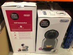 DELONGHI NESCAFÉ DOLCE GUSTO INFINISSIMA POD CAPSULE COFFEE MACHINE, ESPRESSO, CAPPUCCINO AND MORE,1.2 LITERS, EDG260.W, WHITE AND BLACK, PACK OF 1 + NESCAFE DELONGHI EDG305 DOLCE GUSTO MINI ME AUTOM