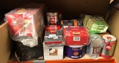 QUANTITY OF FOOD & DRINK ITEMS TO INCLUDE LAVAZZA QUALITÀ ROSSA, GROUND COFFEE ESPRESSO, ARABICA AND ROBUSTA MEDIUM ROAST 500 G PACK SOME MAY BE PASSED BBE : LOCATION - B RACK