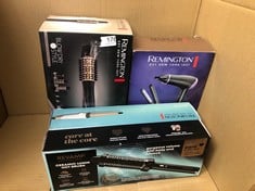 QUANTITY OF ITEMS TO INCLUDE REMINGTON BLOW DRY & STYLE AIR STYLER - FOR ALL HAIR LENGTHS (6 ATTACHMENTS, 25MM, 38MM, 50MM BRUSH, FIRM PADDLE BRUSH, CONCENTRATOR, ROOT BOOST, 2 HEAT & 2 SPEED SETTING