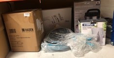 QUANTITY OF KITCHEN & APPLIANCES ITEMS TO INCLUDE HADEN 3000W HIGHCLERE ELECTRIC KETTLE, 1.5 LITRE CAPACITY, BLUE: LOCATION - B RACK