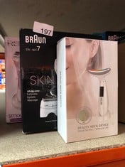 QUANTITY OF HEALTH & BEAUTY ITEMS TO INCLUDE BRAUN SILK-ÉPIL 7 SKINSPA, EPILATOR WITH WIDE HEAD FOR EASY HAIR REMOVAL, WET & DRY, LASTING SMOOTH SKIN, ALL-IN-ONE KIT, 7-081, WHITE/SILVER: LOCATION -