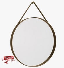 HAY LIGHT BROWN STRAP MIRROR (SEALED) RRP £350: LOCATION - A RACK