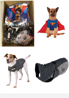 QUANTITY OF PET PRODUCTS ITEMS TO INCLUDE SUPERMAN DOG COSTUME : LOCATION - C RACK