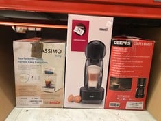 QUANTITY OF ITEMS TO INCLUDE DELONGHI NESCAFE DOLCE GUSTO INFINISSIMA POD CAPSULE COFFEE MACHINE, ESPRESSO, CAPPUCCINO AND MORE,1.2 LITERS, EDG260.G, BLACK & CHARCOAL:: LOCATION - C RACK