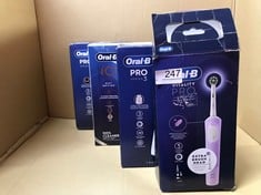 QUANTITY OF ITEMS TO INCLUDE ORAL-B IO3 ELECTRIC TOOTHBRUSHES ADULTS, 1 TOOTHBRUSH HEAD & TRAVEL CASE, 3 MODES WITH TEETH WHITENING, PINK:: LOCATION - C RACK