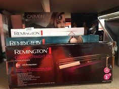 QUANTITY OF HEALTH & BEAUTY ITEMS TO INCLUDE REMINGTON CERAMIC HAIR STRAIGHTENER - SLIM LONGER LENGTH 110MM FLOATING PLATES WITH ANTI-STATIC/TOURMALINE IONIC COATING FOR SMOOTH GLIDE, FAST 15 SECOND: