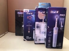 QUANTITY OF HEALTH & BEAUTY ITEMS TO INCLUDE ORAL-B IO3 ELECTRIC TOOTHBRUSHES ADULTS, 1 TOOTHBRUSH HEAD & TRAVEL CASE, 3 MODES WITH TEETH WHITENING,  BLACK: LOCATION - D RACK