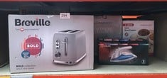 QUANTITY OF ITEMS TO INCLUDE BREVILLE BOLD ICE GREY 2-SLICE TOASTER WITH HIGH-LIFT & WIDE SLOTS | GREY & SILVER CHROME [VTR002]: LOCATION - D RACK