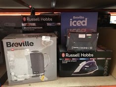 QUANTITY OF KITCHEN & APPLIANCES ITEMS TO INCLUDE RUSSELL HOBBS SUPREME STEAM IRON, POWERFUL VERTICAL STEAM FUNCTION, NON-STICK STAINLESS STEEL SOLEPLATE, EASY FILL 300ML WATER TANK, 110G STEAM SHOT,