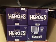 QUANTITY OF FOOD & DRINK ITEMS TO INCLUDE CADBURY HEROES CHOCOLATE BULK SHARE BOX, ASSORTED MINI-SIZE MILK CHOCOLATE BARS, 2 KG (PACK OF 1): LOCATION - D RACK