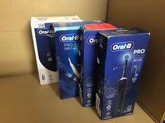 QUANTITY OF ITEMS TO INCLUDE ORAL-B IO5 ELECTRIC TOOTHBRUSHES FOR ADULTS, 1 TOOTHBRUSH HEAD & TRAVEL CASE, 5 MODES WITH TEETH WHITENING,  BLACK: LOCATION - E RACK