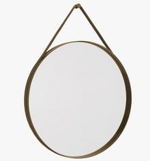 HAY LIGHT BROWN STRAP MIRROR (SEALED) RRP £350: LOCATION - A RACK