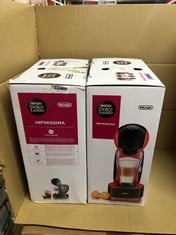 DOLCE GUSTO DELONGHI NESCAFÉ INFINISSIMA POD CAPSULE COFFEE MACHINE, ESPRESSO, CAPPUCCINO AND MORE,1.2 LITERS, EDG260.R, RED & BLACK + DOLCE GUSTO DELONGHI NESCAFÉ INFINISSIMA POD CAPSULE COFFEE MACH