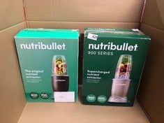 NUTRIBULLET BLENDER 900 SERIES - POWERFUL 24,000 RPM EXTRACTOR BLENDS FROZEN FRUIT, NUTS & ICE - 8 PIECE KIT INCLUDES 1X OVERSIZED CUP, 1X TALL CUP, 1X HANDLED RING & 2 LIDS - FOR SMOOTHIES & JUICES