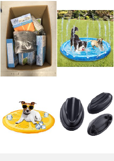 QUANTITY OF ASSORTED ITEMS TO INCLUDE ALL FOR PAWS OUTDOOR LARGE DOG SPLASH PAD, 150CM DOG GARDEN SPRINKLER MAT, 0.58MM THICKENED SPLASH SPRINKLER PAD, ADJUSTABLE SPRAY HEIGHT SUMMER OUTDOOR DOG WATE