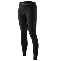 QUANTITY OF HYCOPROT MEN'S COMPRESSION PANTS ATHLETIC TIGHT,LEGGINGS BASE LAYER BOTTOMS FOR RUNNING WORKOUT SPORTS YOGA BASKETBALL (XXL, BLACK) - TOTAL RRP £260:: LOCATION - H RACK