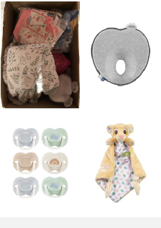 QUANTITY OF ITEMS TO INCLUDE , BABYMOOV LOVENEST ORIGINAL SMOKEY ANATOMICAL HEAD SUPPORT, MADE IN EUROPE FROM ORGANIC COTTON, TOMMEE TIPPEE ANYTIME DUMMIES, 0-6 MONTHS, 6 PACK OF SYMMETRICAL, BPA FRE