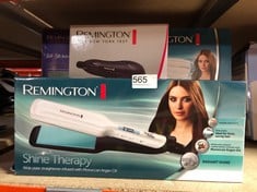 QUANTITY OF HEALTH & BEAUTY ITEMS TO INCLUDE REMINGTON SHINE THERAPY WIDE (45MM) FLOATING PLATE HAIR STRAIGHTENER WITH ADVANCED CERAMIC COATING INFUSED WITH MOROCCAN ARGAN OIL FOR SLEEK & SMOOTH GLID