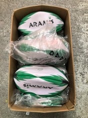 APPROX X 20 ARAMIS RUGBY BALL IN GREEN/BLACK: LOCATION - A