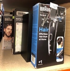 QUANTITY OF HEALTH & BEAUTY ITEMS TO INCLUDE BRAUN HAIR CLIPPER SERIES 5 HC5310, MEN'S HAIR CLIPPER WITH 9 LENGTH SETTINGS: LOCATION - B