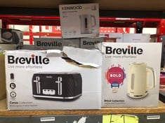 QUANTITY OF KITCHEN & APPLIANCES ITEMS TO INCLUDE BREVILLE BOLD VANILLA CREAM ELECTRIC KETTLE | 1.7L | 3KW FAST BOIL | CREAM & SILVER CHROME [VKT223]: LOCATION - C