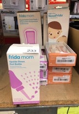 QUANTITY OF BABY & TODDLER ITEMS TO INCLUDE FRIDA MOM UPSIDE DOWN PERI BOTTLE FOR POSTPARTUM CARE | PORTABLE BIDET PERINEAL CLEANSING AND RECOVERY FOR NEW MUM, THE ORIGINAL FRIDABABY MOMWASHER: LOCAT