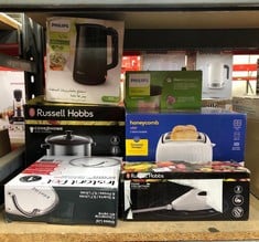 QUANTITY OF KITCHEN & APPLIANCES TO INCLUDE RUSSELL HOBBS HONEYCOMB WHITE 2 SLICE TOASTER: LOCATION - C