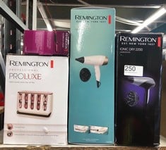 QUANTITY OF HEALTH & BEAUTY ITEMS TO INCLUDE REMINGTON IONIC DRY HAIR DRYER 2200 - HAIRDRYER WITH DIFFUSER AND CONCENTRATOR, 3 HEAT 2 SPEED SETTINGS, COOL SHOT, D3190S SILVER: LOCATION - C