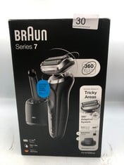 BRAUN SERIES 7 ELECTRIC SHAVER FOR MEN WITH PRECISION TRIMMER & SMART CARE CENTER, CORDLESS FOIL RAZOR, WET & DRY, 100% WATERPROOF, 70-N7200CC, BLACK RAZOR.: LOCATION - TOP 50 RACK