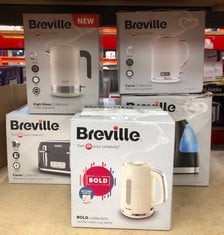 QUANTITY OF KITCHEN & APPLIANCES ITEMS TO INCLUDE BREVILLE BOLD VANILLA CREAM ELECTRIC KETTLE | 1.7L | 3KW FAST BOIL | CREAM & SILVER CHROME [VKT223]: LOCATION - D