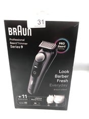 BRAUN BEARD TRIMMER SERIES 9 BT9441, BEARD TRIMMER MEN RECHARGEABLE, TRIMMER WITH BARBER TOOLS AND 180-MIN RUNTIME, HAIR AND BEARD TRIMMERS FOR MEN, BLACK.: LOCATION - TOP 50 RACK