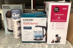 QUANTITY OF KITCHEN & APPLIANCES ITEMS TO INCLUDE COSORI ELECTRIC KETTLE GLASS, FAST BOIL QUIET, 3000W 1.5L WITH BLUE LED, STAINLESS STEEL FILTER, BOIL-DRY PROTECTION, BLACK, BPA FREE: LOCATION - E