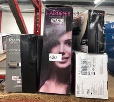 QUANTITY OF HEALTH & BEAUTY ITEMS TO INCLUDE REVLON SALON ONE-STEP HAIR DRYER & VOLUMISER WITH SECTIONING COMB INCLUDED (FOR MID TO LONG HAIR, ONE-STEP TECHNOLOGY, 2-IN-1 STYLING TOOL, IONIC & CERAMI