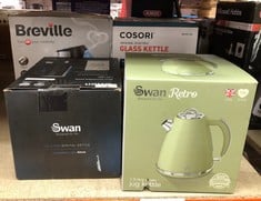 QUANTITY OF KITCHEN & APPLIANCES ITEMS TO INCLUDE SWAN SK19020GN RETRO JUG KETTLE, FAST BOIL, EASY POUR, 360 DEGREE BASE, 1.5L, 3KW, GREEN: LOCATION - A