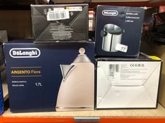 QUANTITY OF KITCHEN & APPLIANCES ITEMS TO INCLUDE RUSSELL HOBBS BRUSHED STAINLESS STEEL & BLACK ELECTRIC 1.7L CORDLESS KETTLE (FAST BOIL 3KW, REMOVABLE WASHABLE ANTI-SCALE FILTER, PUSH TO OPEN LID, P