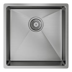 ELLSI ELITE UNDERMOUNT KITCHEN SINK WITH WASTE 440MM L X 440MM W - BRUSHED STAINLESS STEEL - RRP £173