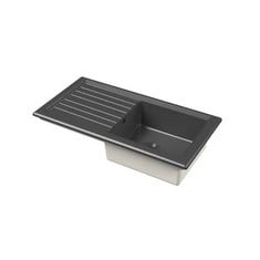 NUIE FIRECLAY COUNTER TOP SINK SINGLE BOWL 1010MM X 525MM - BLACK - RRP £425